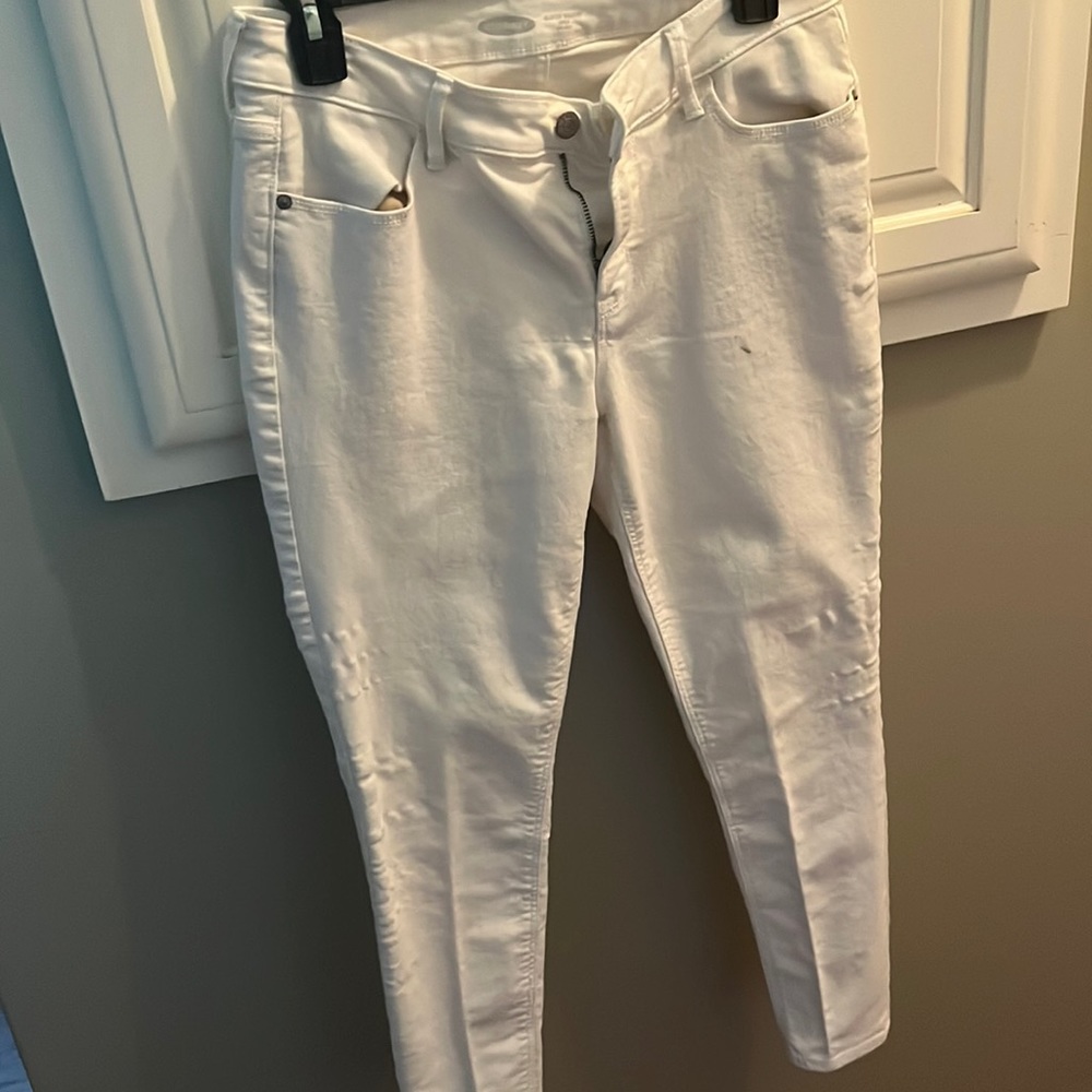 White Old navy jeans worn more than once